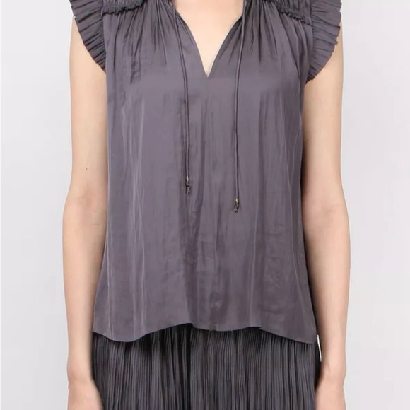 Ulla Johnson Tops - Ulla Johnson Gray Flutter Sleeve Blouse